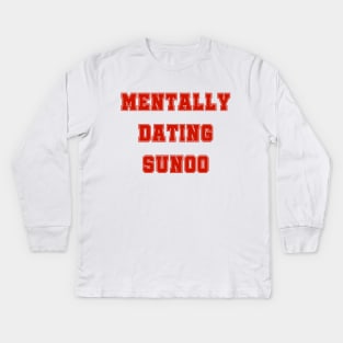 Mentally dating Enhypen Sunoo | Morcaworks Kids Long Sleeve T-Shirt